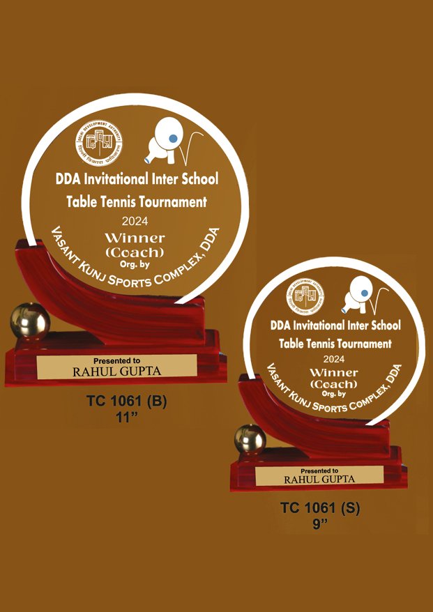 Acrylic Sports Trophy Maker in Delhi