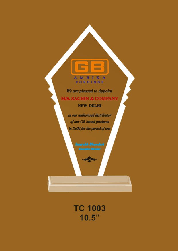 Acrylic Trophy Manufacturer in Delhi