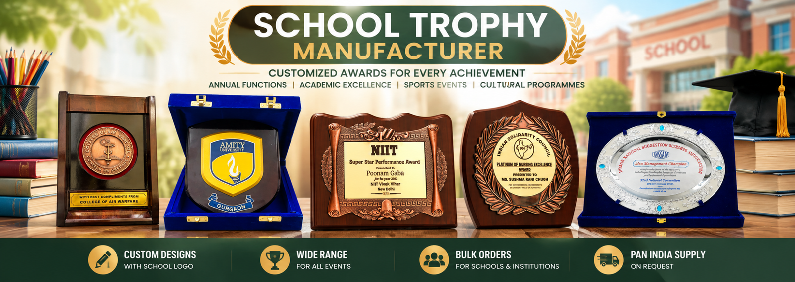 School Trophy Manufacturer in Delhi