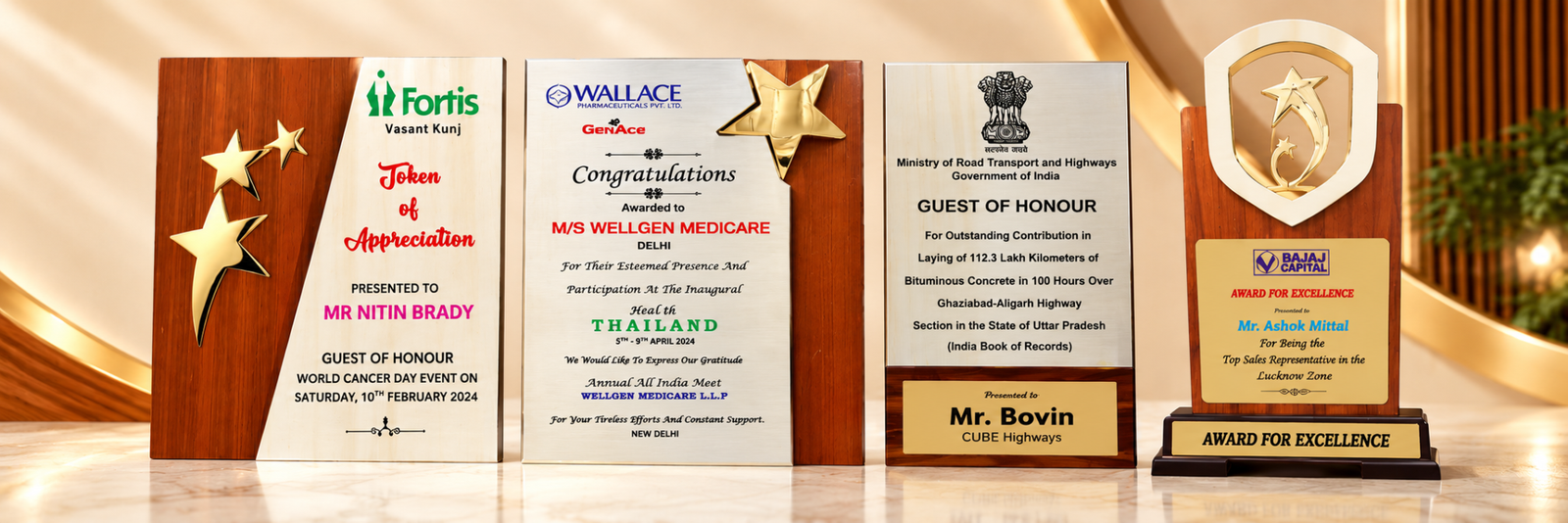 wooden trophy manufacturer in Delhi
